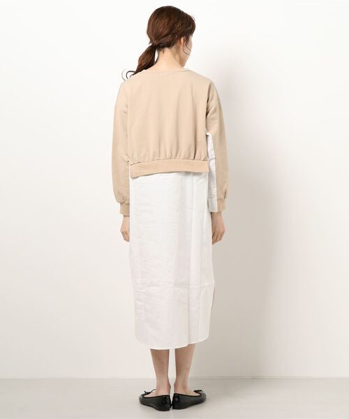 INTERPLANET(インタープラネット)の「ストライプ切替レイヤード風ワンピース(ワンピース・レディース・アイボリー/ブラック/ベージュ・FREE)」の5枚目の写真