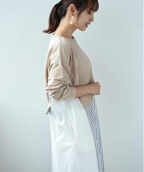 INTERPLANET(インタープラネット)の「ストライプ切替レイヤード風ワンピース(ワンピース・レディース・アイボリー/ブラック/ベージュ・FREE)」の19枚目の写真