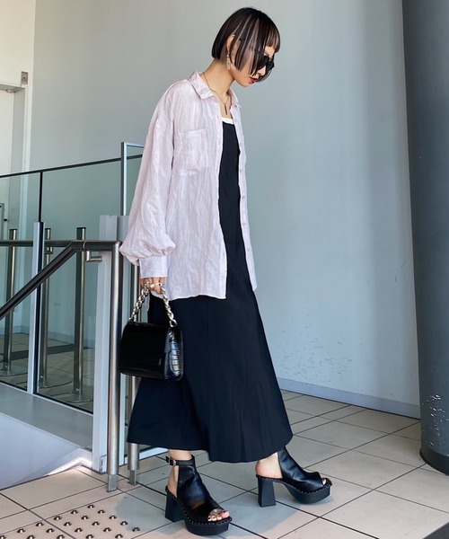 PAGEBOY（ページボーイ）の「2WAYサテンキャミワンピース（ワンピース・レディース・ブラック/グレイッシュベージュ/グリーン系その他4・FREE）」の5枚目の写真