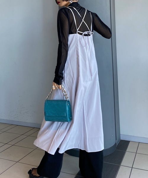 PAGEBOY（ページボーイ）の「2WAYサテンキャミワンピース（ワンピース・レディース・ブラック/グレイッシュベージュ/グリーン系その他4・FREE）」の6枚目の写真