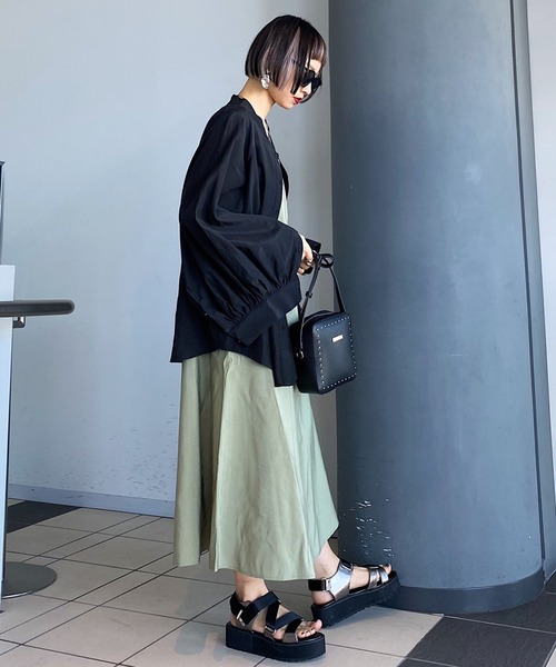 PAGEBOY（ページボーイ）の「2WAYサテンキャミワンピース（ワンピース・レディース・ブラック/グレイッシュベージュ/グリーン系その他4・FREE）」の9枚目の写真