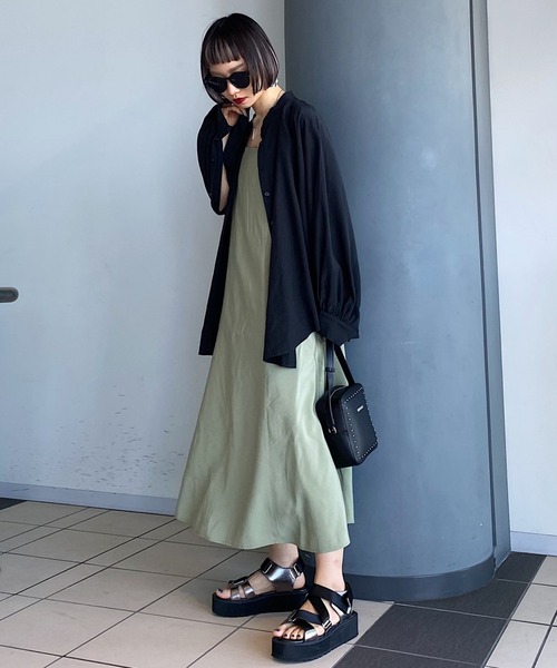 PAGEBOY（ページボーイ）の「2WAYサテンキャミワンピース（ワンピース・レディース・ブラック/グレイッシュベージュ/グリーン系その他4・FREE）」の10枚目の写真