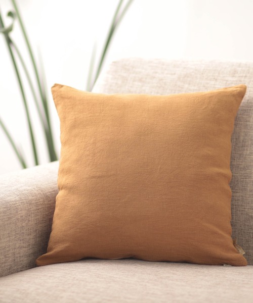 Jubilee（ジュビリー）の「洗いざらし 天然麻 100% ストーンウォッシュ　クッションカバー（クッション/クッションカバー・レディース・ネイビー/グレイッシュベージュ/ブラック/ローズ/ナチュラル/キャメル/カーキ/レッド/バーガンディー/グレー/ブルー/スカイブルー/ホワイト/ブラウン/マスタード・FREE）」の12枚目の写真