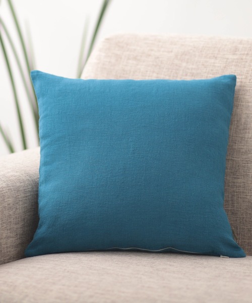 Jubilee（ジュビリー）の「洗いざらし 天然麻 100% ストーンウォッシュ　クッションカバー（クッション/クッションカバー・レディース・ネイビー/グレイッシュベージュ/ブラック/ローズ/ナチュラル/キャメル/カーキ/レッド/バーガンディー/グレー/ブルー/スカイブルー/ホワイト/ブラウン/マスタード・FREE）」の10枚目の写真