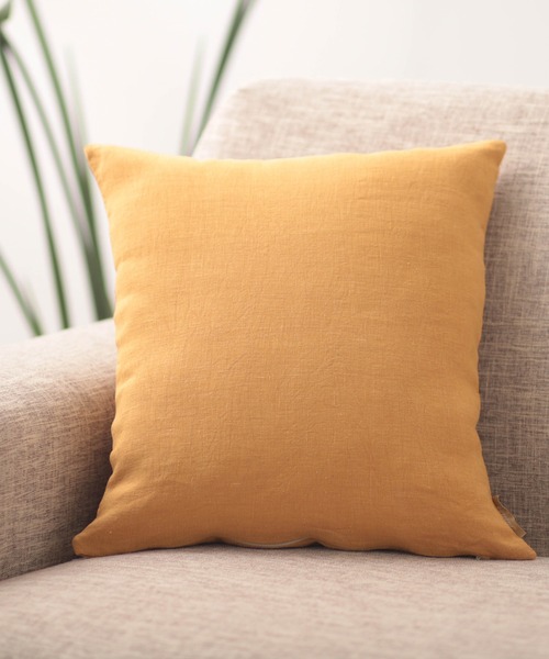 Jubilee（ジュビリー）の「洗いざらし 天然麻 100% ストーンウォッシュ　クッションカバー（クッション/クッションカバー・レディース・ネイビー/グレイッシュベージュ/ブラック/ローズ/ナチュラル/キャメル/カーキ/レッド/バーガンディー/グレー/ブルー/スカイブルー/ホワイト/ブラウン/マスタード・FREE）」の11枚目の写真