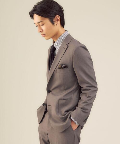 WORK TRIP OUTFITS GREEN LABEL RELAXING（ワークトリップアウトフィッツグリーンレーベル リラクシング）の「＜機能/洗濯機洗い可・ストレッチ・防シワ＞ WTO A+ PE シャークスキン MODERN 2P（テーラードジャケット・メンズ・ネイビー/ブラウン/グレー・XS/42/S/44/M/46/L/48/XL/50）」の14枚目の写真