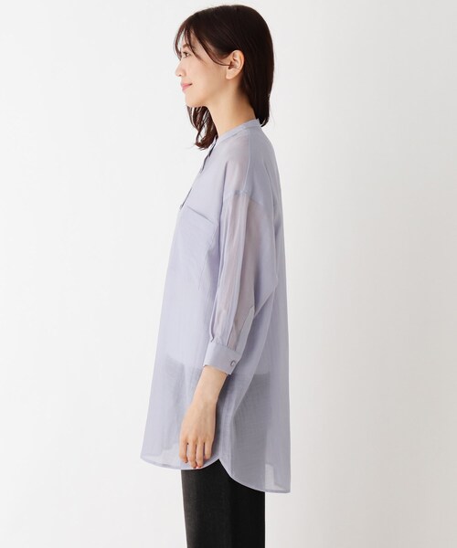 DRESKIP（ドレスキップ）の「◆バンドカラーブラウス（シャツ/ブラウス・レディース・オフホワイト/サックスブルー/ライトベージュ・02/03）」の9枚目の写真