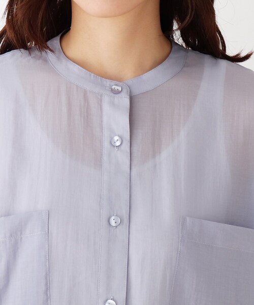 DRESKIP（ドレスキップ）の「◆バンドカラーブラウス（シャツ/ブラウス・レディース・オフホワイト/サックスブルー/ライトベージュ・02/03）」の11枚目の写真