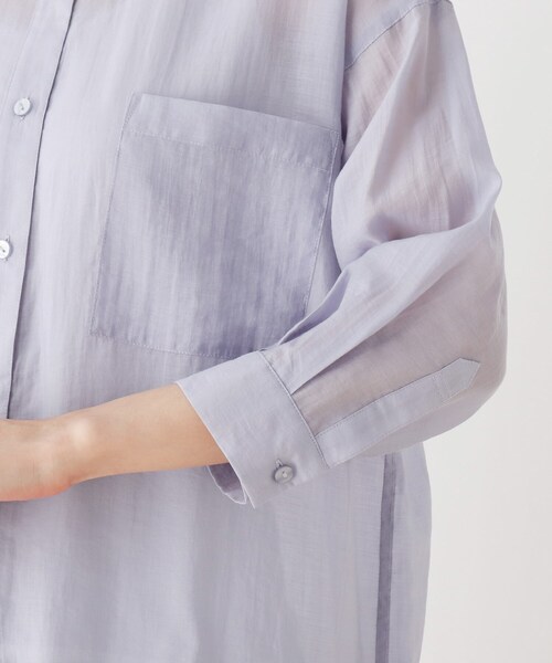 DRESKIP（ドレスキップ）の「◆バンドカラーブラウス（シャツ/ブラウス・レディース・オフホワイト/サックスブルー/ライトベージュ・02/03）」の12枚目の写真