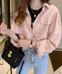 ボリュームスリーブカラーシャツ