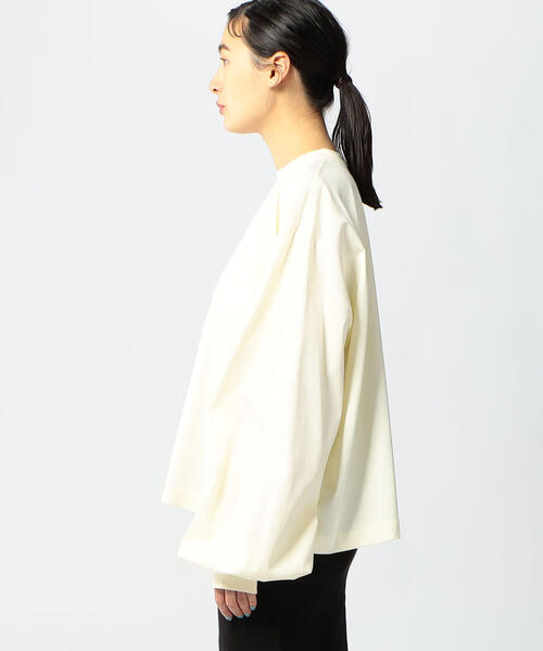 EDITION（エディション）の「【WEB限定】32/2 COTTON SIRO ギャザースリーブカットソー（Tシャツ/カットソー・レディース・ホワイト/ライトブルー・FREE）」の7枚目の写真