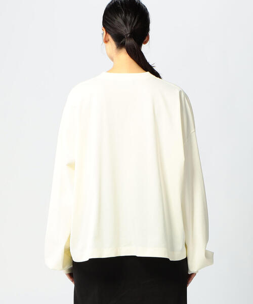 EDITION（エディション）の「【WEB限定】32/2 COTTON SIRO ギャザースリーブカットソー（Tシャツ/カットソー・レディース・ホワイト/ライトブルー・FREE）」の3枚目の写真