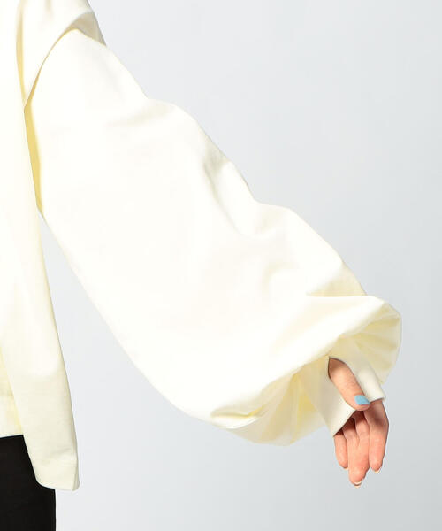 EDITION（エディション）の「【WEB限定】32/2 COTTON SIRO ギャザースリーブカットソー（Tシャツ/カットソー・レディース・ホワイト/ライトブルー・FREE）」の13枚目の写真