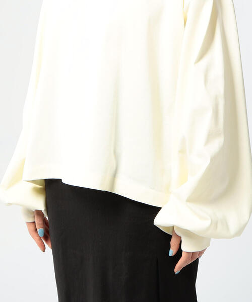 EDITION（エディション）の「【WEB限定】32/2 COTTON SIRO ギャザースリーブカットソー（Tシャツ/カットソー・レディース・ホワイト/ライトブルー・FREE）」の15枚目の写真