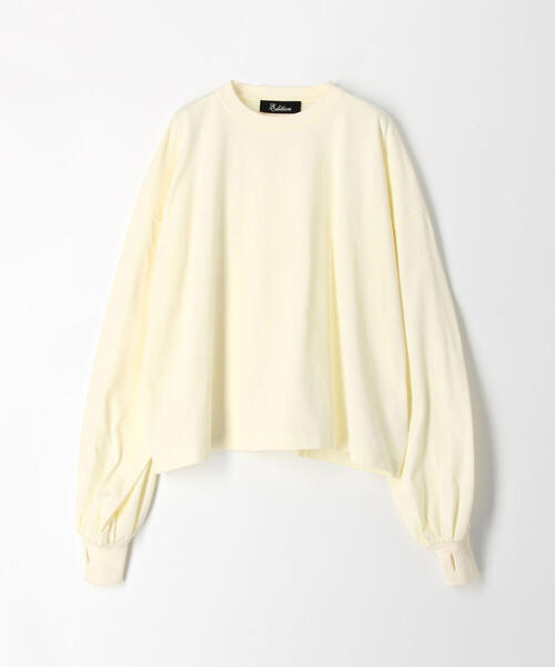 EDITION（エディション）の「【WEB限定】32/2 COTTON SIRO ギャザースリーブカットソー（Tシャツ/カットソー・レディース・ホワイト/ライトブルー・FREE）」の8枚目の写真