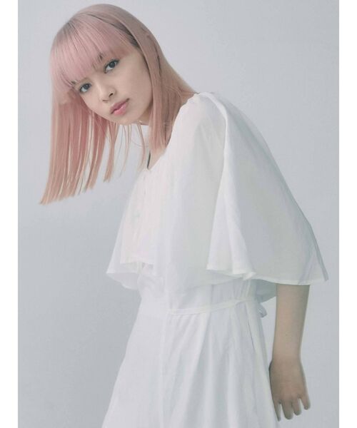 merry jenny（メリージェニー）の「フレアケープリボンロングワンピース（ワンピース・レディース・ブラック/ベージュ/オフホワイト・FREE）」の8枚目の写真