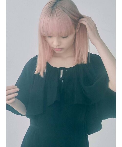 merry jenny（メリージェニー）の「フレアケープリボンロングワンピース（ワンピース・レディース・ブラック/ベージュ/オフホワイト・FREE）」の16枚目の写真