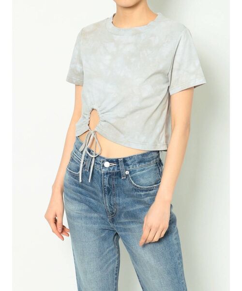 EVRIS（エヴリス）の「ドロストヘムショートTEE（Tシャツ/カットソー・レディース・カーキ/ブルー・FREE）」の2枚目の写真