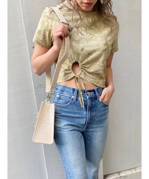 EVRIS（エヴリス）の「ドロストヘムショートTEE（Tシャツ/カットソー・レディース・カーキ/ブルー・FREE）」の8枚目の写真