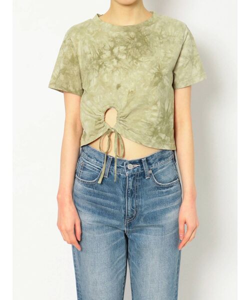 EVRIS（エヴリス）の「ドロストヘムショートTEE（Tシャツ/カットソー・レディース・カーキ/ブルー・FREE）」の12枚目の写真