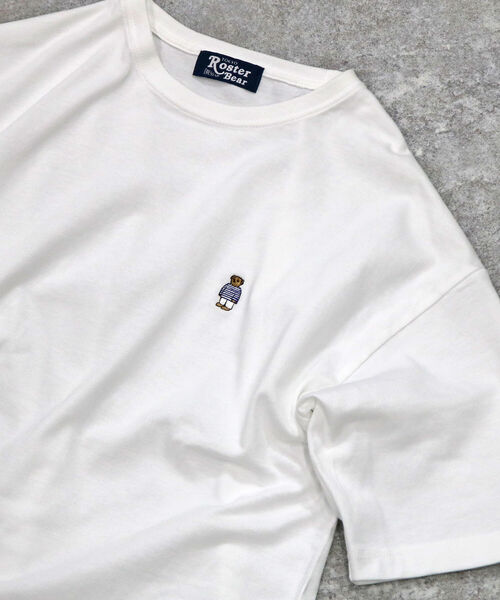 GLOSTER（グロスター）の「【ROSTER BEAR / ロスターベア】【WEB限定カラーあり】別注ワンポイント刺しゅうTシャツ（Tシャツ/カットソー・メンズ・ホワイト/ブラック/ベージュ/オリーブ/ネイビー/グレー・M/L）」の18枚目の写真