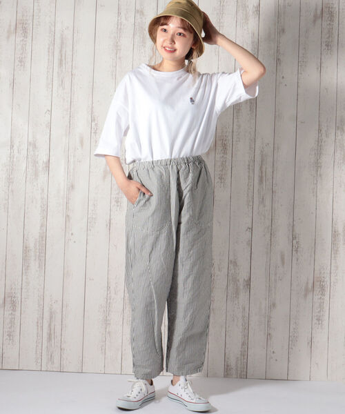 GLOSTER（グロスター）の「【ROSTER BEAR / ロスターベア】【WEB限定カラーあり】別注ワンポイント刺しゅうTシャツ（Tシャツ/カットソー・メンズ・ホワイト/ブラック/ベージュ/オリーブ/ネイビー/グレー・M/L）」の22枚目の写真