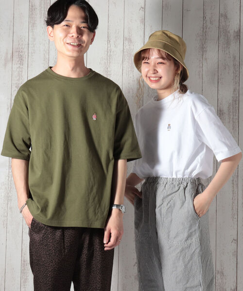 GLOSTER（グロスター）の「【ROSTER BEAR / ロスターベア】【WEB限定カラーあり】別注ワンポイント刺しゅうTシャツ（Tシャツ/カットソー・メンズ・ホワイト/ブラック/ベージュ/オリーブ/ネイビー/グレー・M/L）」の14枚目の写真