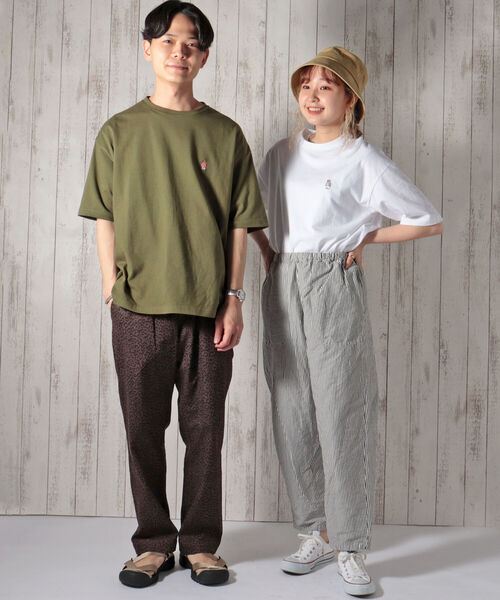 GLOSTER（グロスター）の「【ROSTER BEAR / ロスターベア】【WEB限定カラーあり】別注ワンポイント刺しゅうTシャツ（Tシャツ/カットソー・メンズ・ホワイト/ブラック/ベージュ/オリーブ/ネイビー/グレー・M/L）」の12枚目の写真