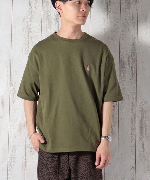 GLOSTER（グロスター）の「【ROSTER BEAR / ロスターベア】【WEB限定カラーあり】別注ワンポイント刺しゅうTシャツ（Tシャツ/カットソー・メンズ・ホワイト/ブラック/ベージュ/オリーブ/ネイビー/グレー・M/L）」の20枚目の写真