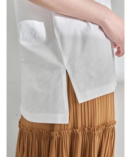 earth music&ecology（アースミュージックアンドエコロジー）の「Take time to smell BOX Tシャツ ＊（Tシャツ/カットソー・レディース・グレイッシュベージュ/チャコールグレー/オフホワイト・FREE）」の7枚目の写真