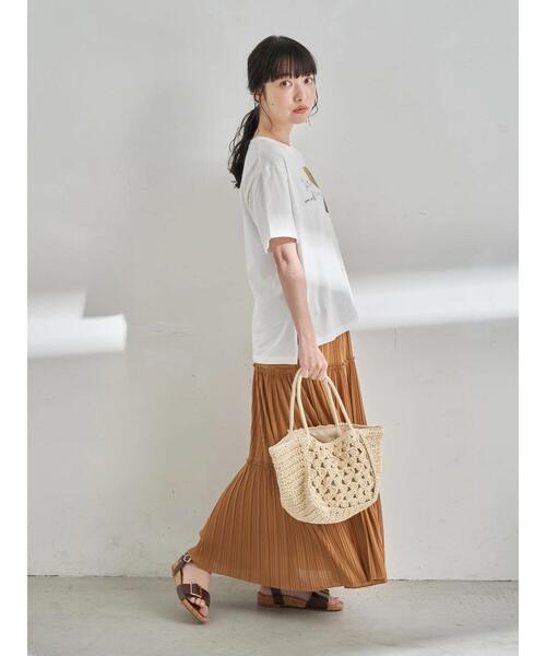 earth music&ecology（アースミュージックアンドエコロジー）の「Take time to smell BOX Tシャツ ＊（Tシャツ/カットソー・レディース・グレイッシュベージュ/チャコールグレー/オフホワイト・FREE）」の17枚目の写真