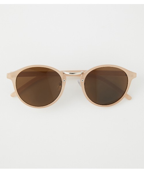 AZUL by moussy（アズールバイマウジー）の「METAL BRIDGE ROUND EYEWEAR/メタルブリッジラウンドアイウェア（サングラス・レディース・ブラック/ベージュ・FREE）」の2枚目の写真