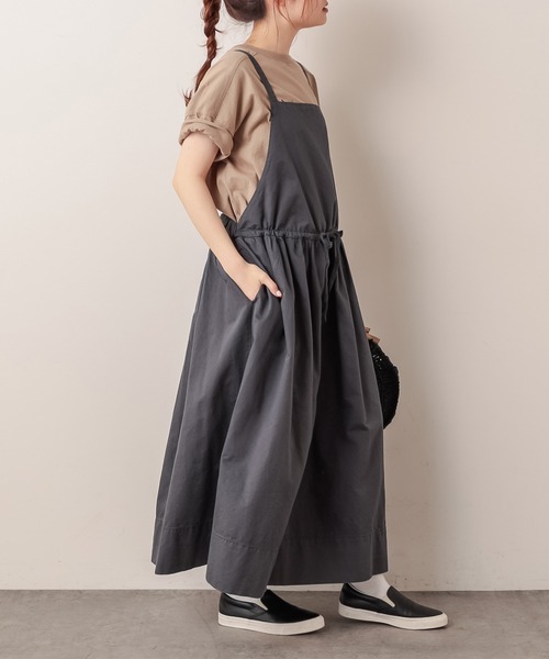 PUAL CE CIN(ピュアルセシン)の「綿麻/コットンリネン ツイルジャンパースカート(サロペット/オーバーオール・レディース・アイボリー/スミクロ/ベージュ・FREE)」の22枚目の写真