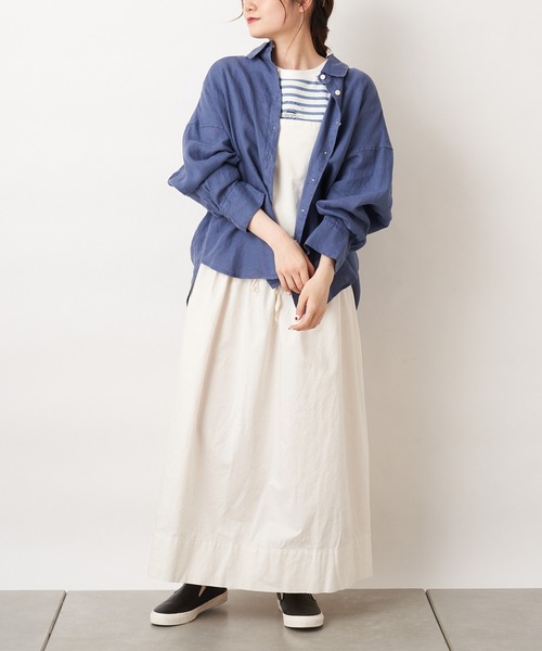 PUAL CE CIN(ピュアルセシン)の「綿麻/コットンリネン ツイルジャンパースカート(サロペット/オーバーオール・レディース・アイボリー/スミクロ/ベージュ・FREE)」の12枚目の写真