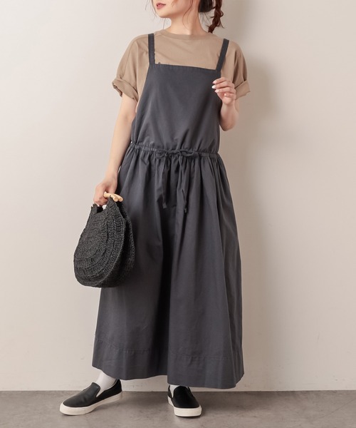 PUAL CE CIN(ピュアルセシン)の「綿麻/コットンリネン ツイルジャンパースカート(サロペット/オーバーオール・レディース・アイボリー/スミクロ/ベージュ・FREE)」の16枚目の写真