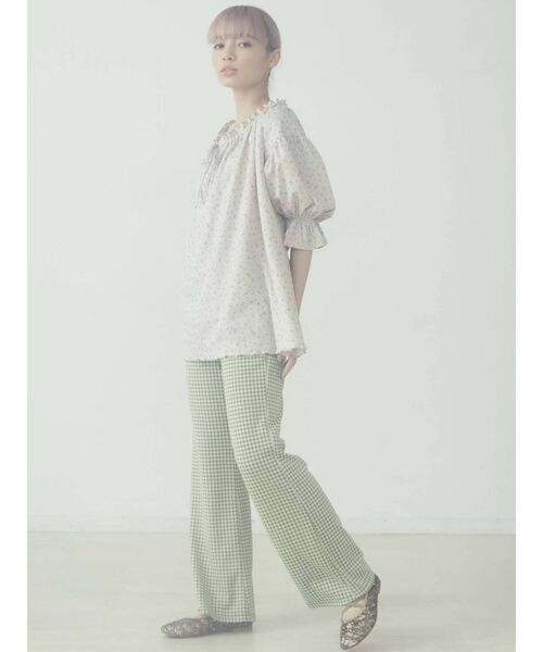 merry jenny（メリージェニー）の「floral サーマルギャザーチュニック（Tシャツ/カットソー・レディース・ベージュ/オフホワイト・FREE）」の14枚目の写真