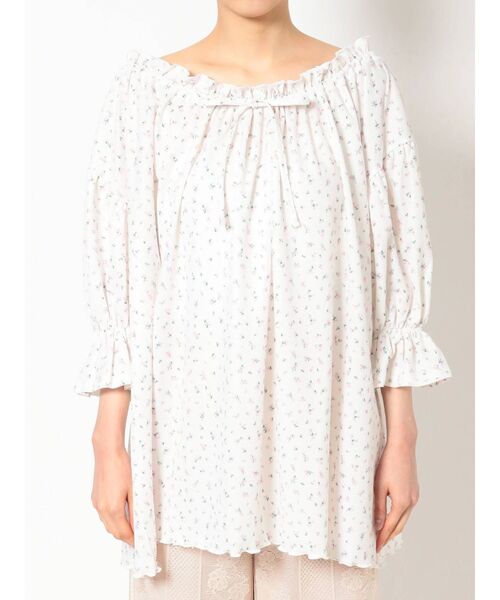 merry jenny（メリージェニー）の「floral サーマルギャザーチュニック（Tシャツ/カットソー・レディース・ベージュ/オフホワイト・FREE）」の18枚目の写真