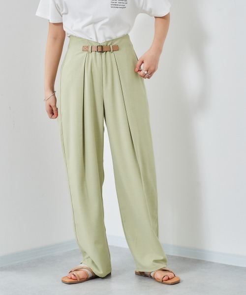 cepo(セポ)の「フロントベルト シャンブレータックパンツ(その他パンツ・レディース・パープル/グリーン/ネイビー・M/S)」の3枚目の写真