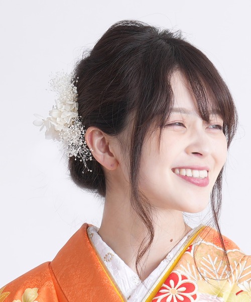 utatane（ウタタネ）の「髪飾り あじさいプリザーブドフラワー（和装小物・レディース・ホワイト/ブルー/ピンク/パープル/グリーン・FREE）」の8枚目の写真