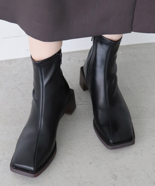 EVOL（イーボル）の「【EVOL】  ストレッチブーツ IR9585（ブーツ・レディース・ブラック/ベージュ/ブラウン・S/M/L）」の2枚目の写真