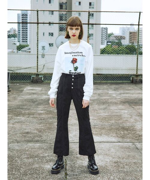 jouetie（ジュエティ）の「パイピングフレアパンツ（その他パンツ・レディース・アイボリー/ブラック/ブルー・MEDIUM）」の10枚目の写真