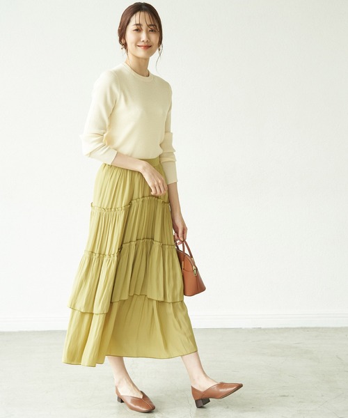 ROPE' PICNIC（ロペピクニック）の「ティアードフリルスカート（スカート・レディース・ライトグレー/カーキ/ライトグリーン・38）」の13枚目の写真