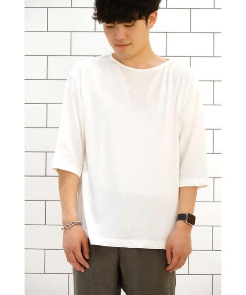 UNITED ARROWS LTD. OUTLET(ユナイテッドアローズアウトレット)の「<A DAY IN THE LIFE>オーガニックコットン ボートネック 5SL カットソー(Tシャツ/カットソー・メンズ・モカ/ネイビー/ホワイト・X-LARGE/LARGE/SMALL/MEDIUM)」の1枚目の写真