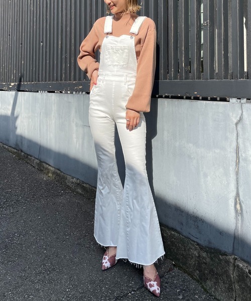 SPIRALGIRL(スパイラルガール)の「美脚カットオフデニムサロペット(サロペット/オーバーオール・レディース・ライトブルー/オフホワイト・MEDIUM/SMALL)」の17枚目の写真