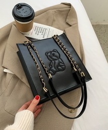 LAC-VERT | クマ型押しスクエアショルダーバッグ(ハンドバッグ)