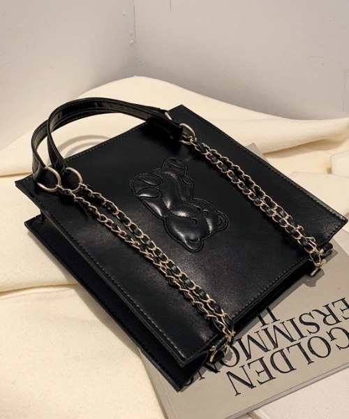 LAC-VERT(ラック・ヴェール)の「クマ型押しスクエアショルダーバッグ(ハンドバッグ・レディース・ホワイト/ブラック/ブラウン・FREE)」の22枚目の写真