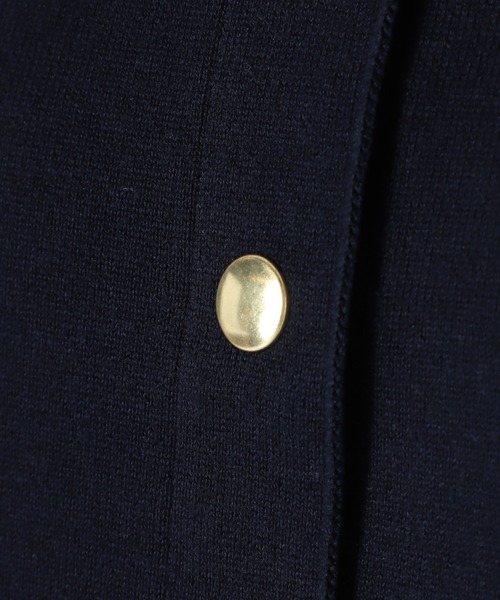 SLOBE IENA（スローブイエナ）の「ダブルフェイス クルージャケット【手洗い可能】◆（ノーカラージャケット・レディース・ネイビー/グリーン・FREE）」の10枚目の写真