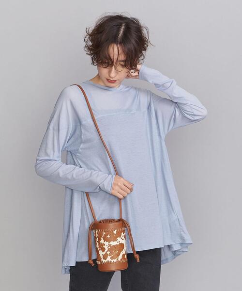 BEAUTY&YOUTH UNITED ARROWS（ビューティーアンドユースユナイテッドアローズ）の「BY シアー天竺ドルマンロングスリーブカットソー◆（Tシャツ/カットソー・レディース・ライトブルー/ダークブラウン/ナチュラル・FREE）」の3枚目の写真