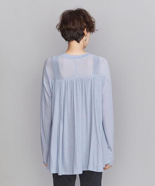 BEAUTY&YOUTH UNITED ARROWS（ビューティーアンドユースユナイテッドアローズ）の「BY シアー天竺ドルマンロングスリーブカットソー◆（Tシャツ/カットソー・レディース・ライトブルー/ダークブラウン/ナチュラル・FREE）」の6枚目の写真