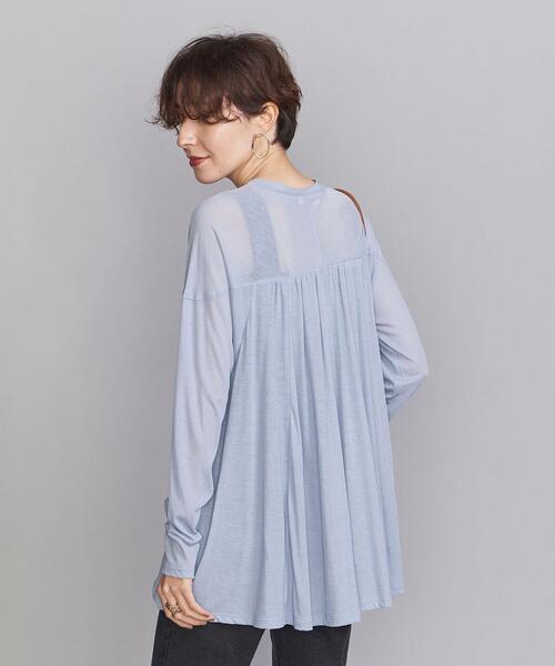 BEAUTY&YOUTH UNITED ARROWS（ビューティーアンドユースユナイテッドアローズ）の「BY シアー天竺ドルマンロングスリーブカットソー◆（Tシャツ/カットソー・レディース・ライトブルー/ダークブラウン/ナチュラル・FREE）」の7枚目の写真